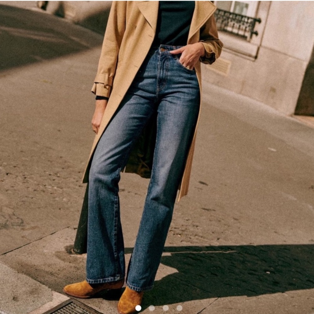 Sezane Serge Straight Leg Denim Jean Size 6 NWOT